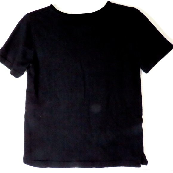 Quaker Factory Snowman Sweater Ugly Christmas Knit Top Rhinestone Black Small - Picture 3 of 7